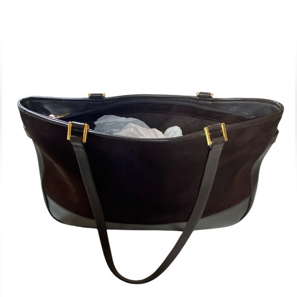 Vintage St. John Brown Suede Leather Old Money Classic Quiet Luxury Shoulder Bag - Picture 7 of 10